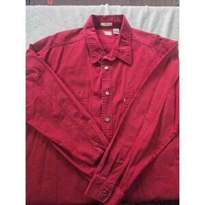 Levi's Red Loose Fit Button Up Shirt XL 100% Cotton Oversized Workwear